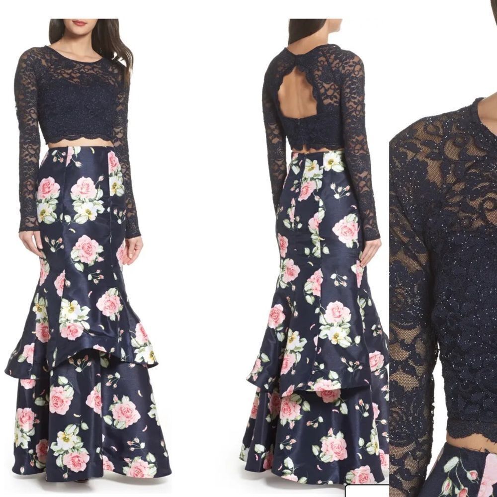 Floral & Lace Two-Piece Gown
SEQUIN HEARTS NEW. Size 7